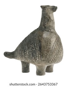 Stylized Vučedol Dove, Croatian artifact symbol, realistic depiction, over 4000 years old.