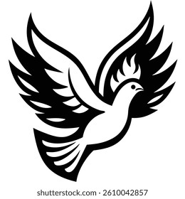 stylized dove and flame combination