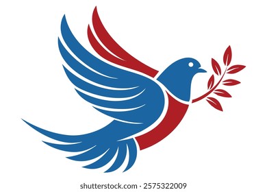 Stylized Dove Holding an Olive Branch with Dr. King - Symbolic Illustration Representing Peace, Freedom, and Equality - Perfect for Posters, Banners, Social Campaigns, and Commemorative Artwork