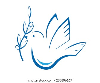 Stylized Dove - Stylized dove with olive branch. Eps10