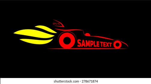 stylized drag racing car