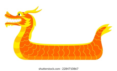 Stylized dragon boat. Happy Dragon Boat Festival illustration. Chinese Duanwu holiday.