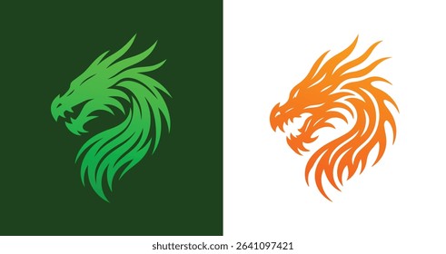 Stylized Dragon Head logo design