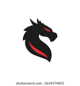 Stylized dragon head stares isolated presentation sharp