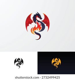 Logotipo estilizado do dragão em esquemas de cores diferentes