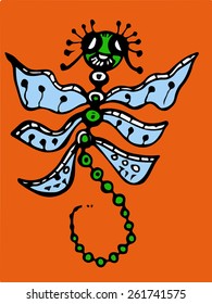Stylized dragonfly - vector