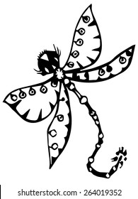 Stylized dragonfly - vector