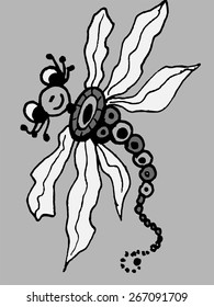 Stylized dragonfly - vector