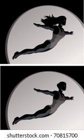 Stylized drawing of a Acrobat/trapeze artist/gymnast or diver