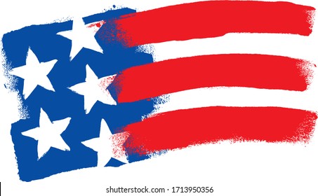 Stylized drawing of the American flag.