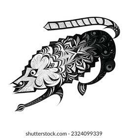 Stylized drawing, ancient Scythian art, ethnic theme, vector design