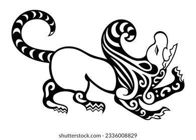Stylized drawing, ancient Scythian art, ethnic theme, vector design