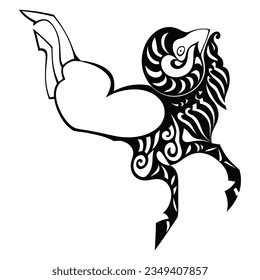 Stylized drawing, ancient Scythian art, ethnic theme, vector design