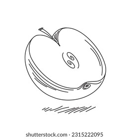 Stylized drawing of apple. Editable stroke