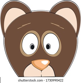 stylized drawing of a bear, cartoon character