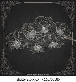 Stylized Drawing With Chalk On Blackboard. Vector Illustration. Eps 10