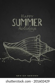 Stylized Drawing With Chalk On Blackboard. Vector Illustration. Eps 10