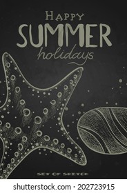Stylized Drawing With Chalk On Blackboard. Vector Illustration. Eps 10