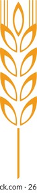 Stylized drawing depicting a wheat stalk with grains and stem, symbolizing agriculture, promoting healthy food choices, and highlighting organic farming practices