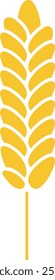 Stylized drawing featuring a single ear of wheat growing against a white background, symbolizing agriculture, farming, and the essential process of food production