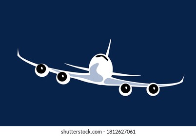 Stylized Drawing Of A Jet Liner. Vector Drawing For Prints Or Illustrations.