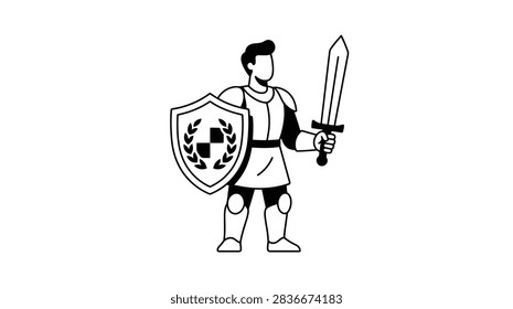 A stylized drawing knight