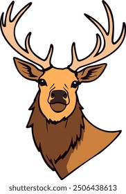 Stylized drawing of a male deer