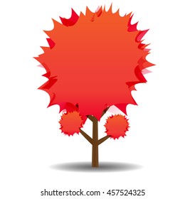 A stylized drawing of a red maple. Autumn. Vector illustration