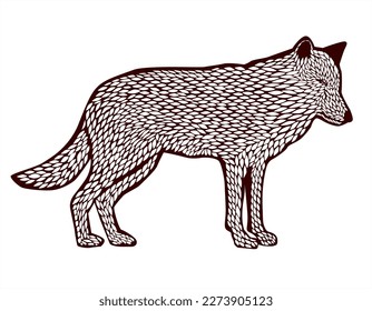 stylized drawing of a wolf