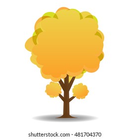 A stylized drawing of a yellow autumn trees. Vector illustration