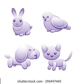 Stylized drawings of toys, made in a simple abstract style.