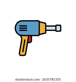 Stylized drill illustration against White Background for construction projects