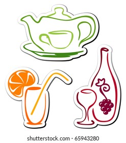 Stylized drink icons
