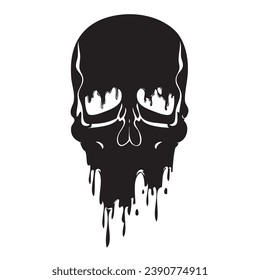 Stylized dripping skull for later use in creative works.