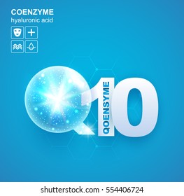 Stylized drop of coenzyme Q10 / vector illustration for decoration cosmetics