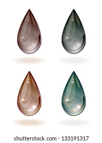 Stylized drop of oil. Vector set.