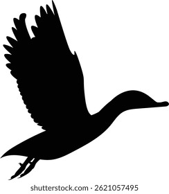 Formas de pato estilizadas que vuelan en el cielo
