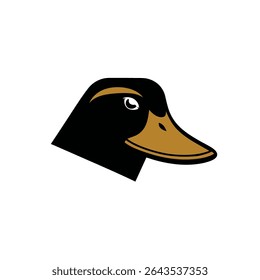 Pato estilizado observa design gráfico plano de fundo isolado