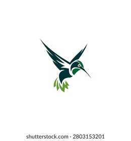 A stylized, dynamic vector illustration of a hummingbird in flight, representing agility, energy, and natural beauty.