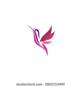 A stylized, dynamic vector illustration of a hummingbird in flight, representing agility, energy, and natural beauty.