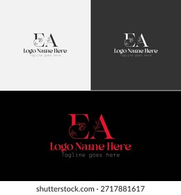 Stylized EA Logo Variations for Boutique and Personal Brands, EA logo monogram, EA initail, E+A lettermark logo