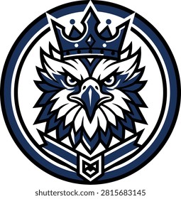 Stylized eagle emblem with a crown, symbolizing power and nobility in a circular design
