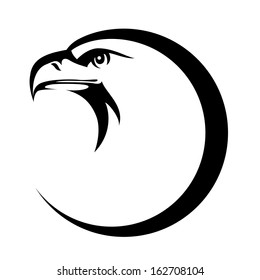 Stylized eagle head emblem illustration for your design 