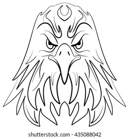 Stylized eagle head emblem illustration Ink sketch eagle