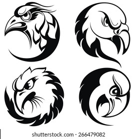 Stylized eagle head emblem.Birds collection