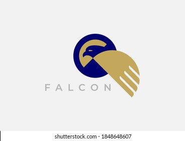 Stylized eagle logo template design. Vector illustration.