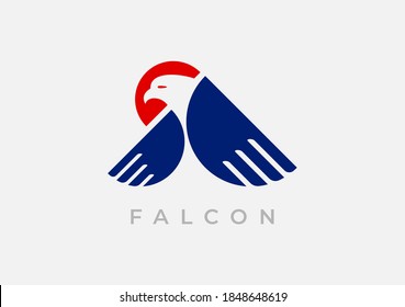 Stylized eagle logo template design. Vector illustration.
