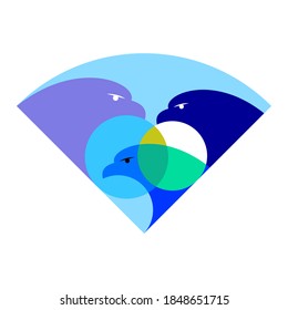 Stylized eagle logo template design. Vector illustration.