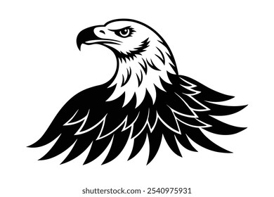 Stylized eagle silhouette vector design for print, perfect for various creative projects.






