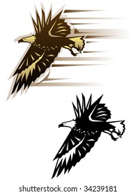 Stylized eagle vector illustration in two color variations